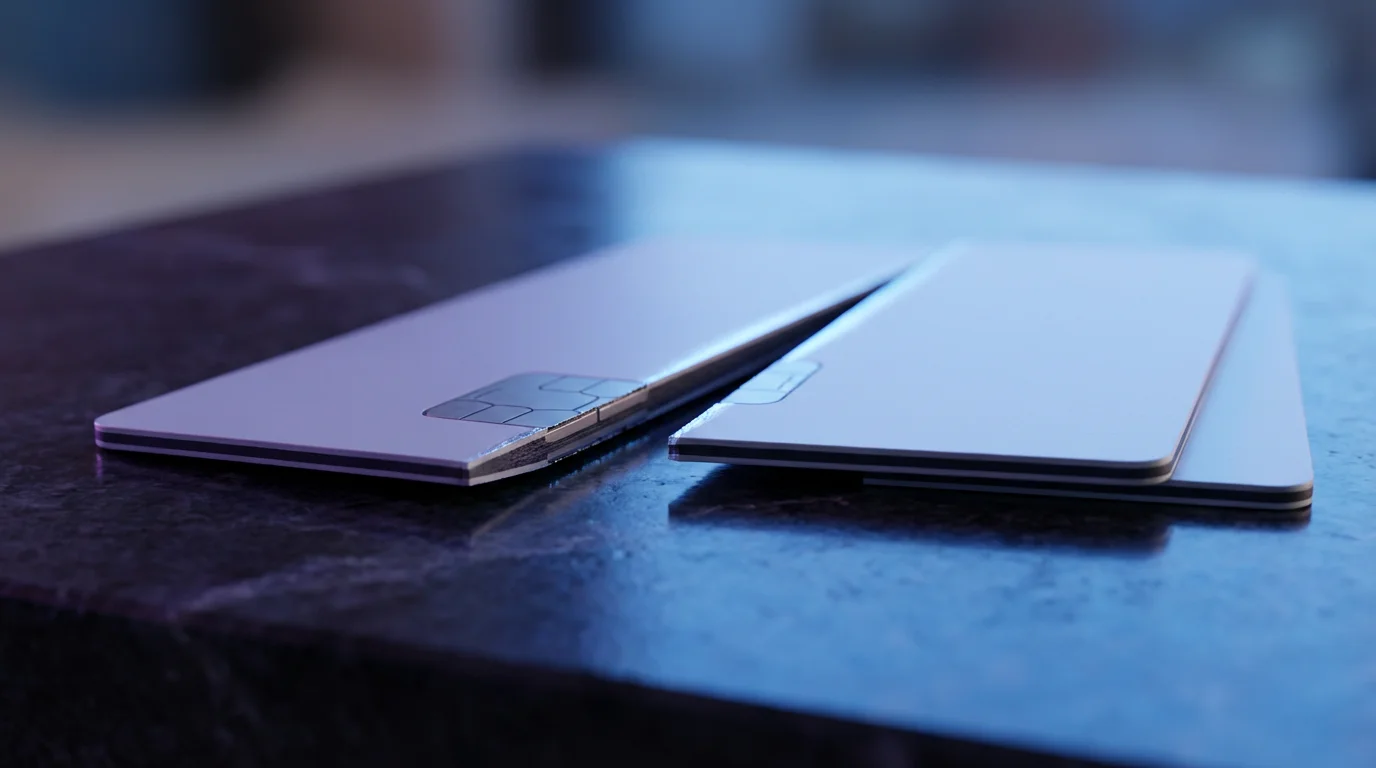 Close-up macro photo of a credit card cut in half, symbolizing credit denial.