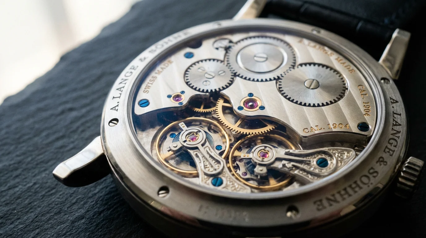 Extreme close-up macro photograph of the intricate gears inside a mechanical watch.