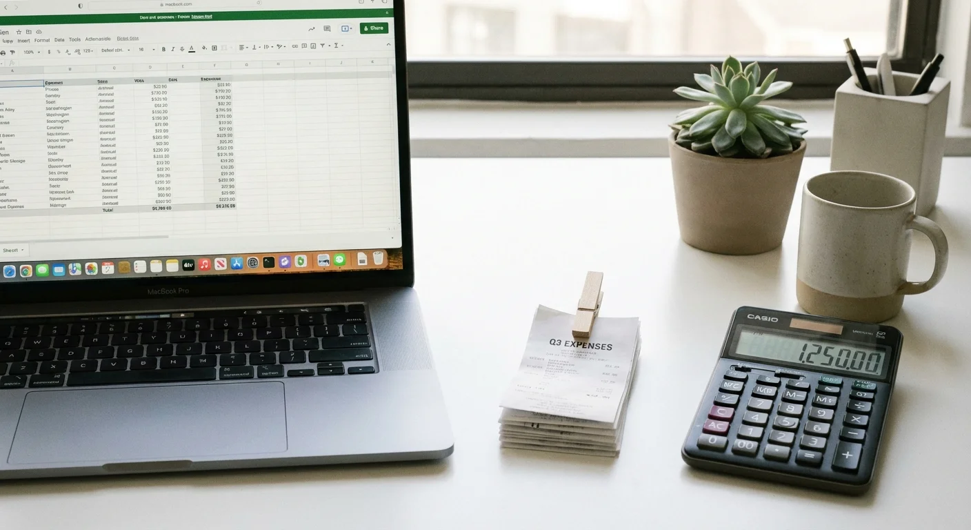 A balanced arrangement of a key, passport, and piggy bank, representing the 50/30/20 budget framework.