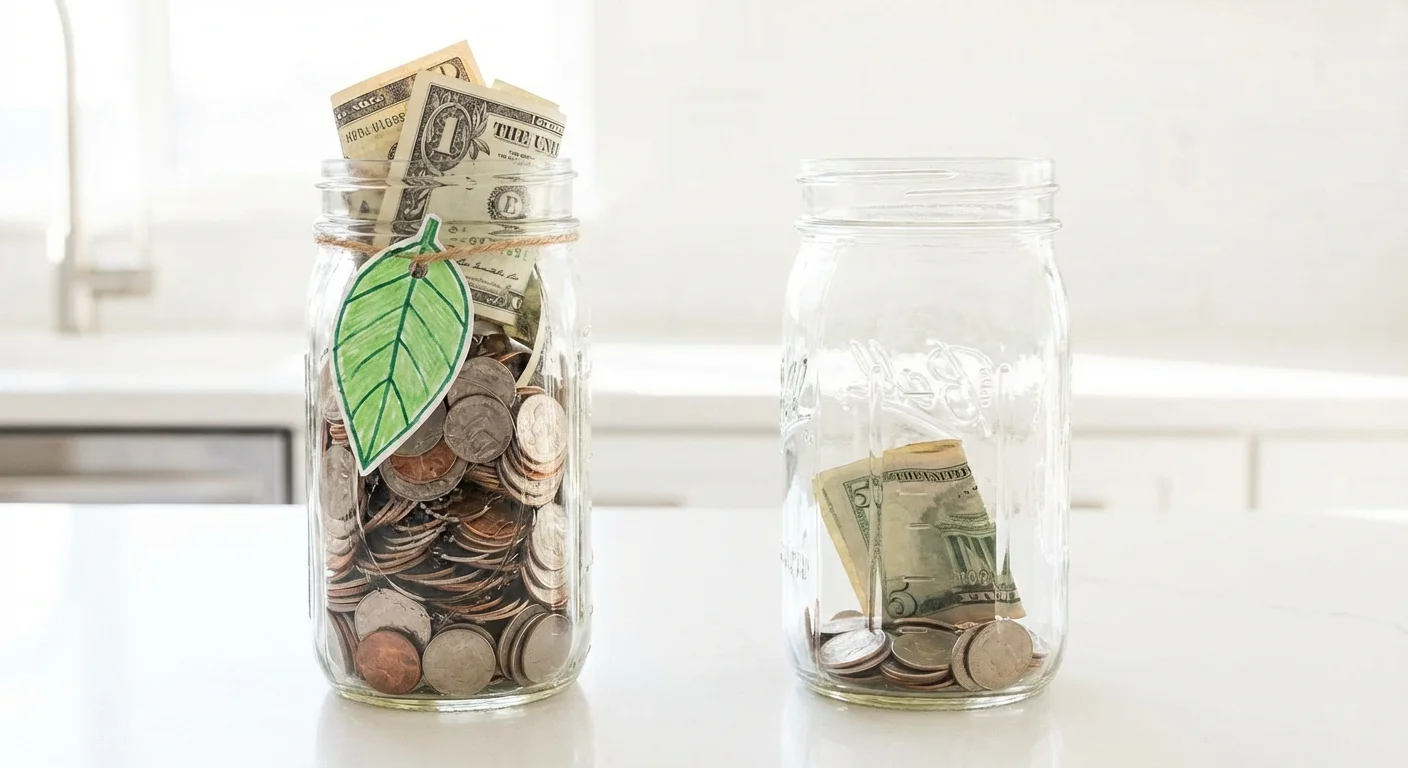 A clean, minimalist desk setup representing the simplicity of the anti-budgeting method.
