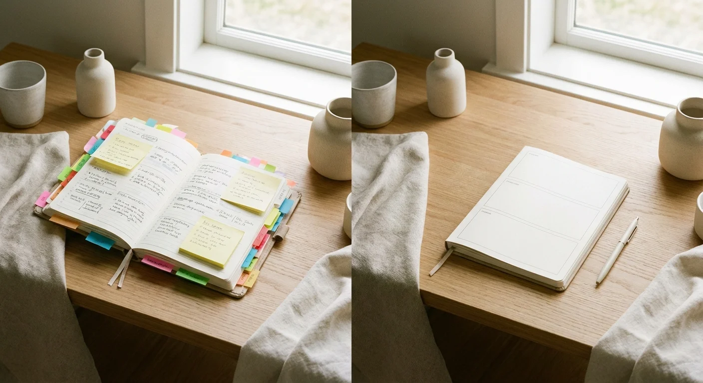 A comparison of a complex planner versus a simplified three-section planner.