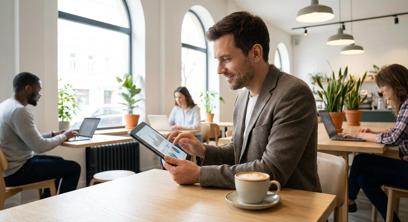 A couple enjoying a meal at an outdoor cafe, representing guilt-free spending.