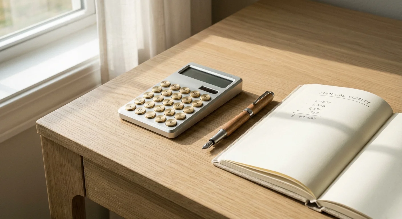 A person carefully reading the ingredient label on a product in a bright kitchen.