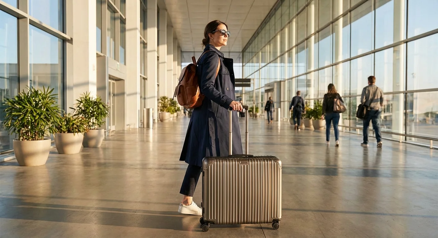 A person checking their pet savings account on a phone in a bright kitchen.