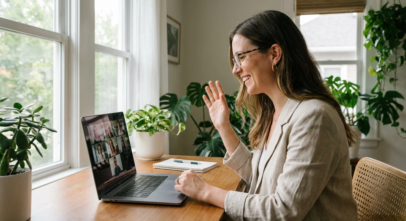 A person having a professional consultation in a sunlit, modern office.