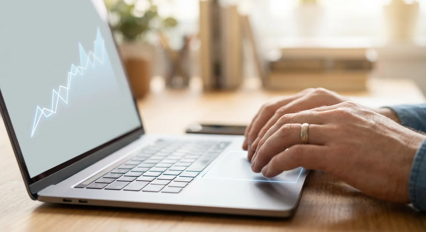 A person on a sofa feeling relieved after submitting their tax return on a laptop.