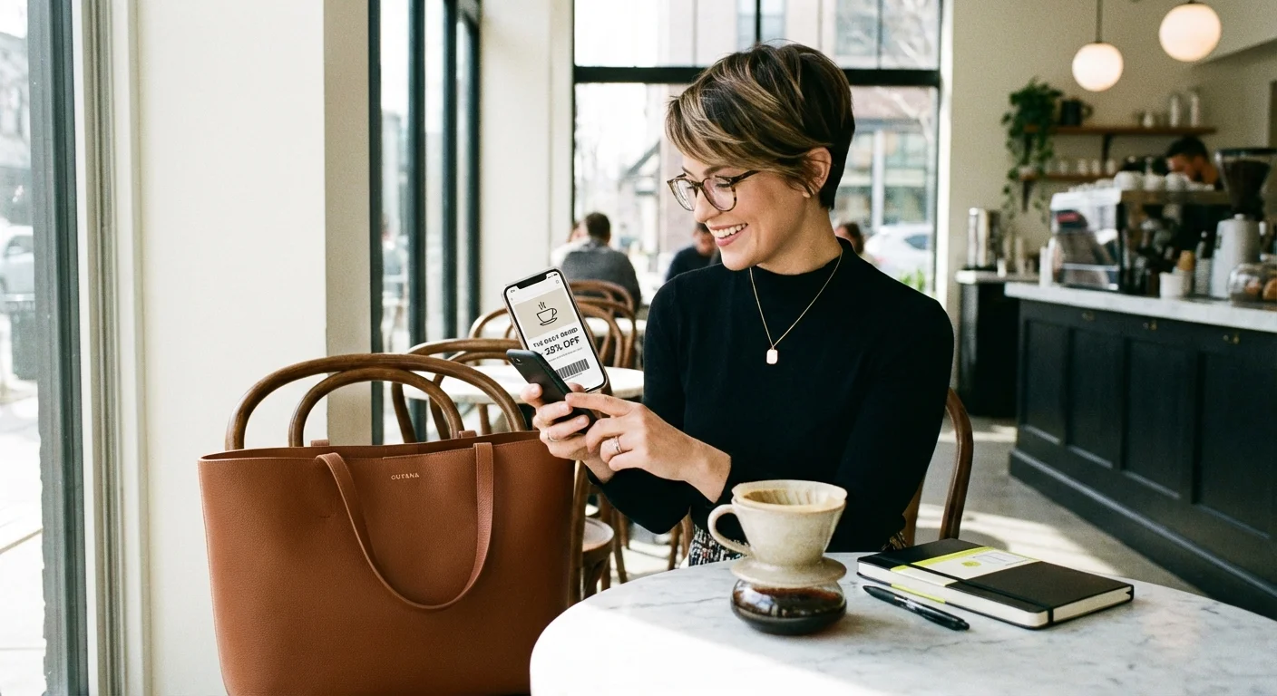 A person puts a credit card away into a wallet in a home office.