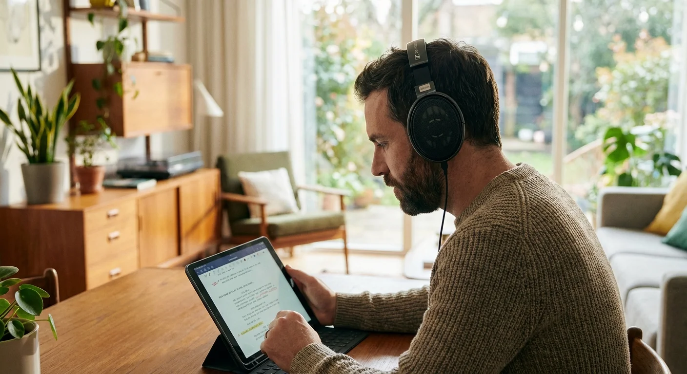 A person sitting in a bright, professional office for a consultation.