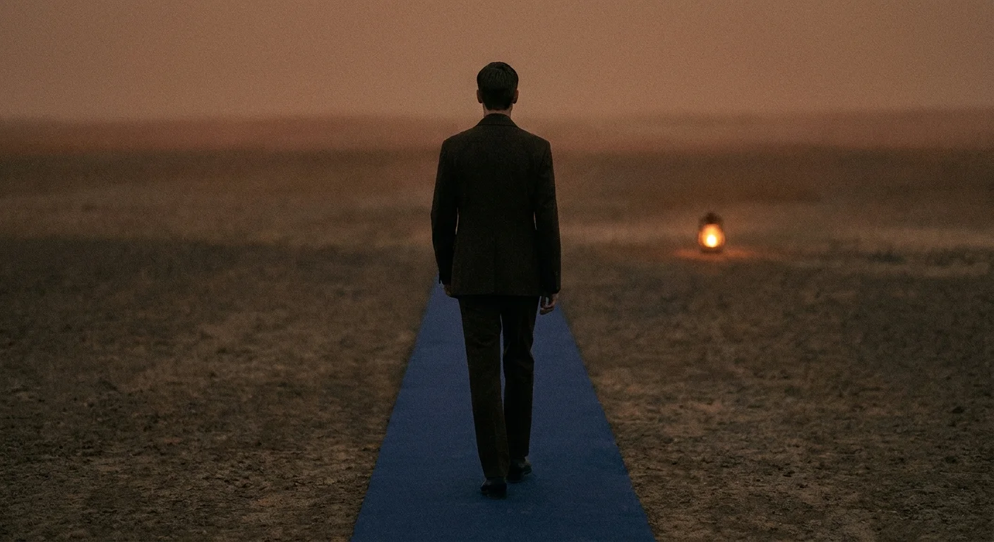 A person staying on a path while ignoring a distracting light.