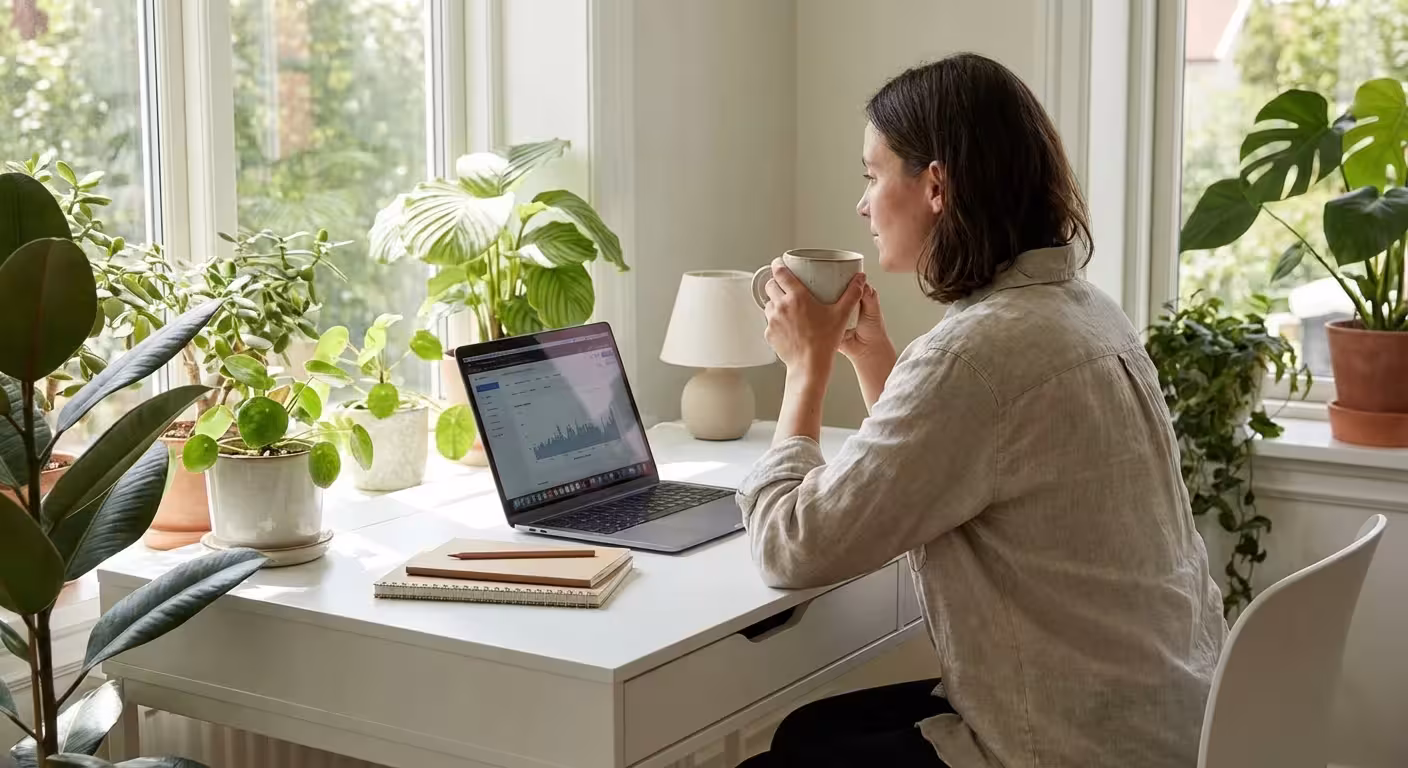 A smartphone showing a banking app on a clean marble countertop.