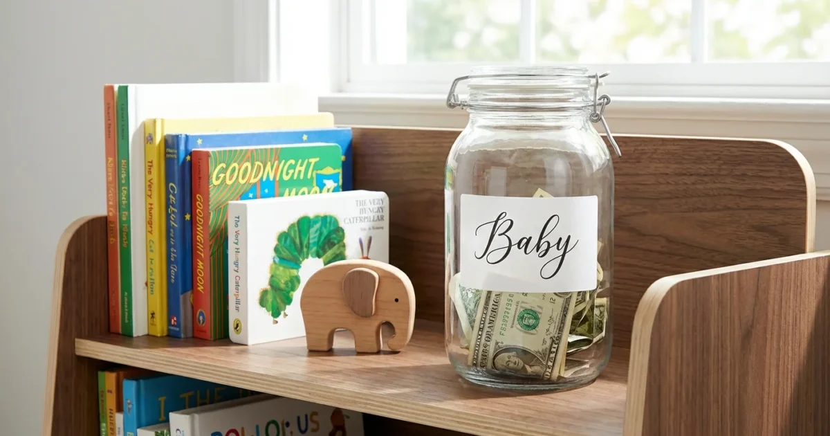 A young professional smiling at a laptop in a bright, modern apartment, representing financial confidence.