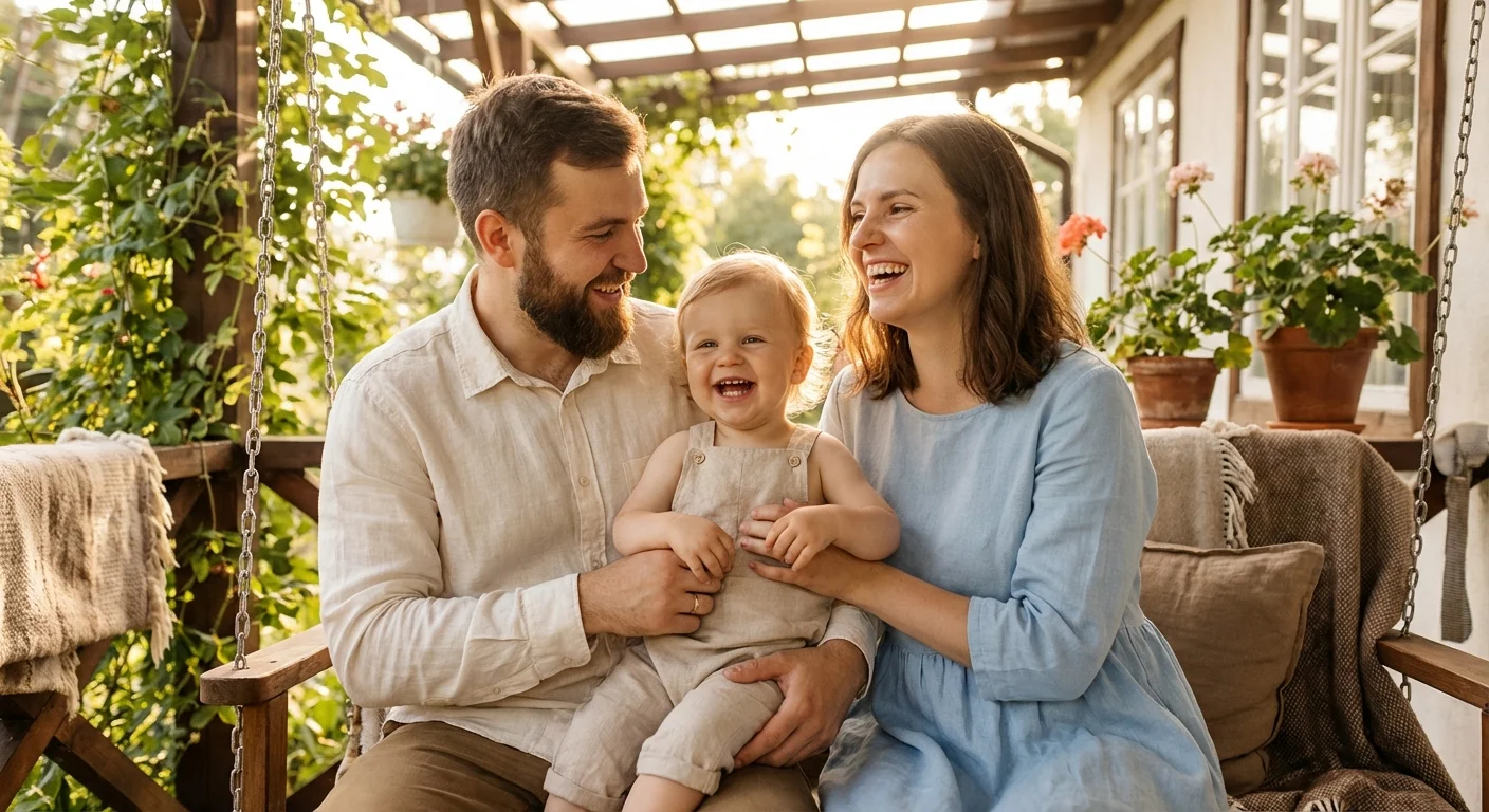 Close-up of a hand near a laptop showing a growth graph.
