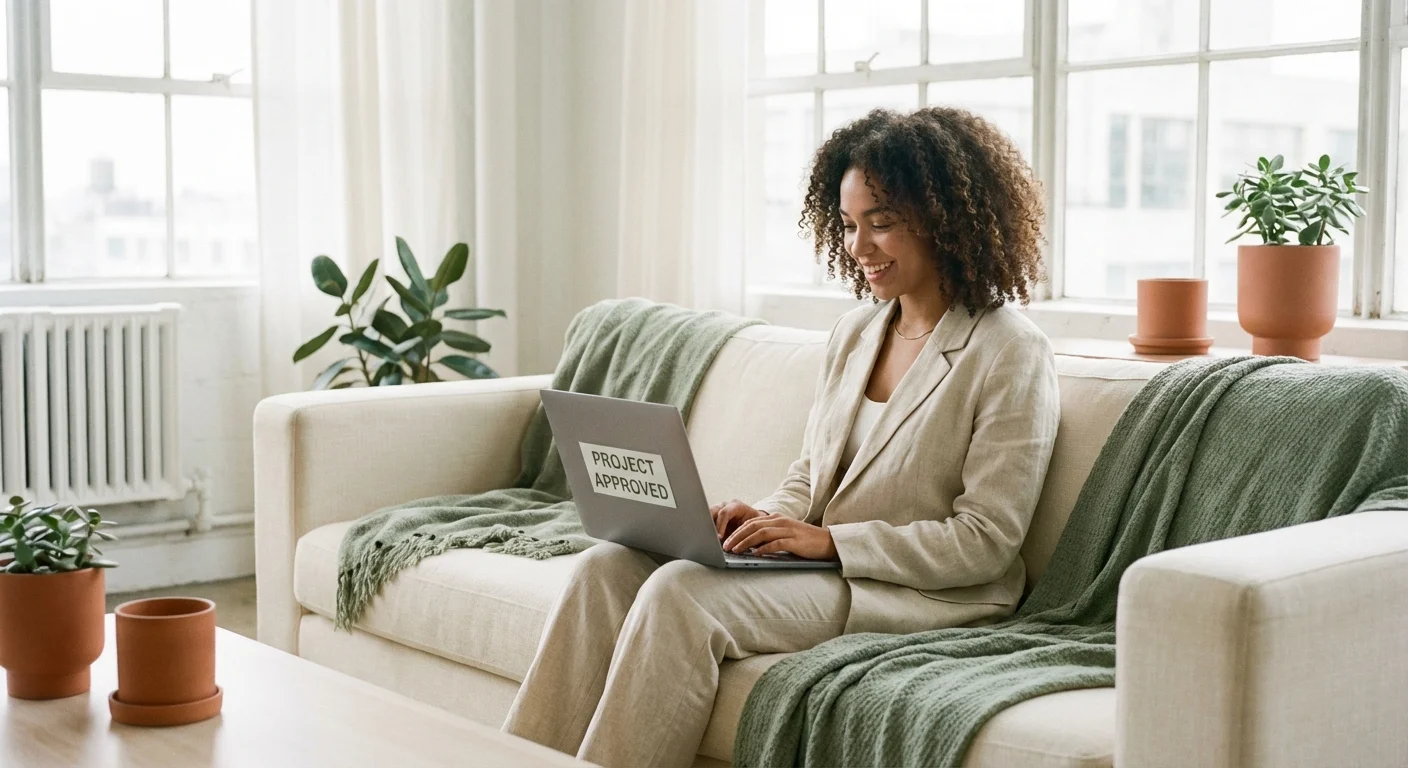 Close-up of hands holding a simple checklist on a wooden table next to coffee.