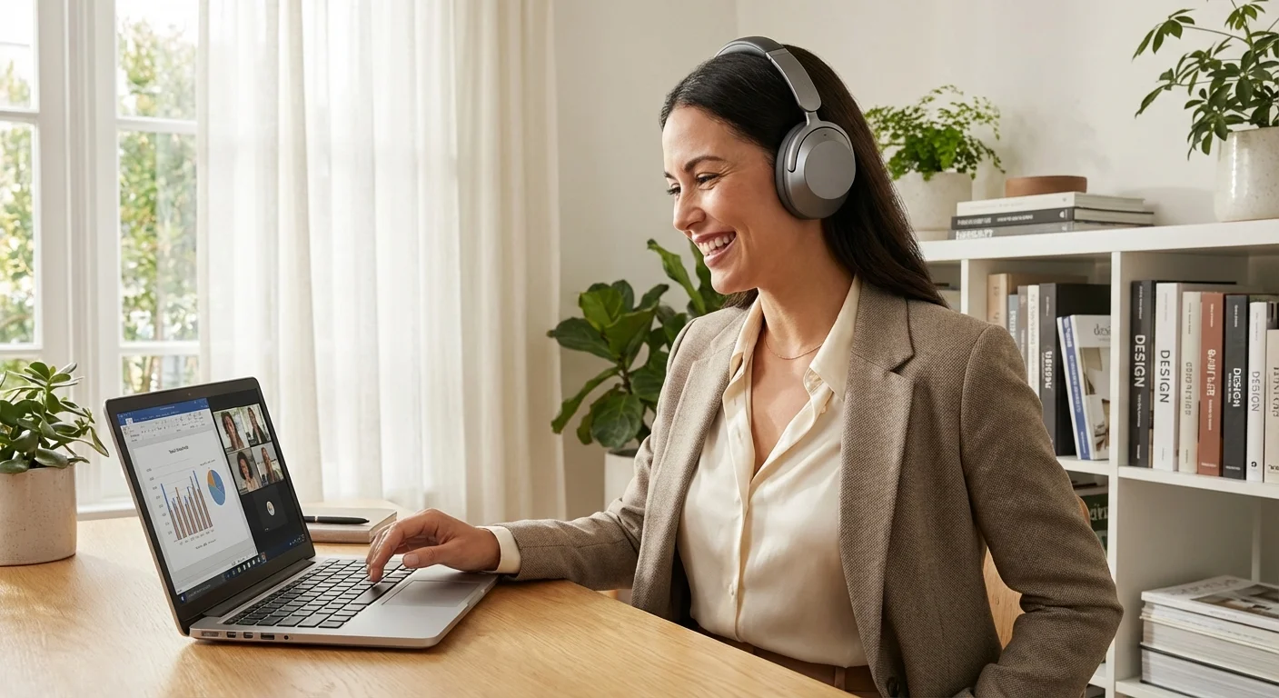 Person looking at a financial dashboard on a tablet in a modern home.