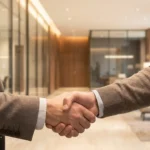 A woman smiling at her phone in a bright, organized kitchen, representing financial peace of mind.
