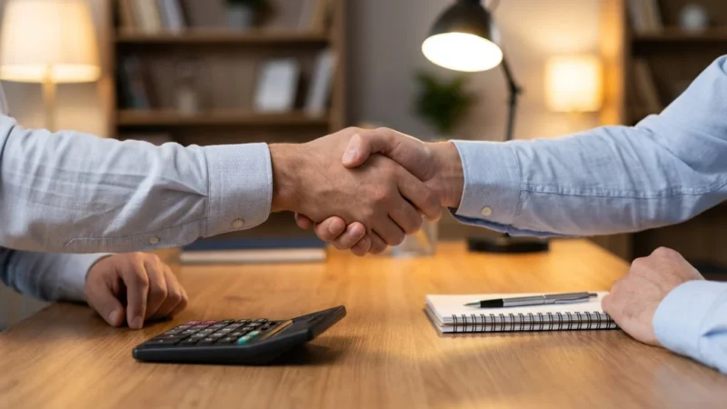 A happy family laughing together on a sunny porch, representing financial security and peace of mind.
