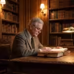 A woman smiling at her phone in a bright, modern kitchen, symbolizing stress-free money management.