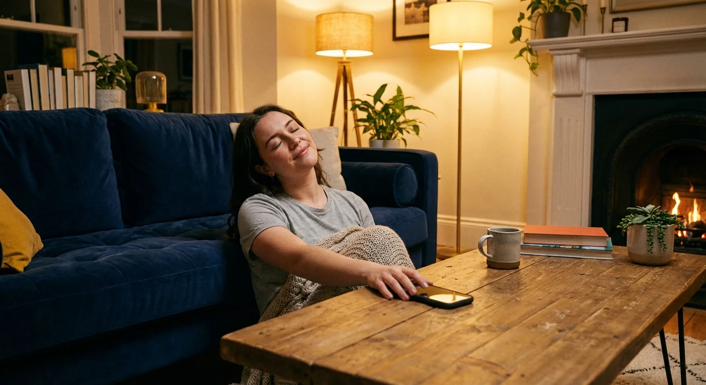 Two people sitting far apart on a couch, looking in different directions.